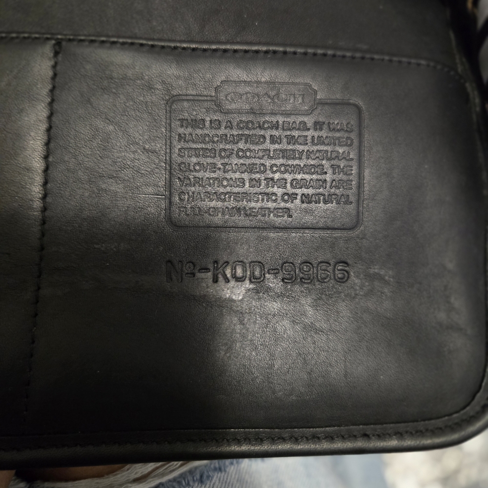 Coach Black Shoulder Bag with Striped Scarf - Picture 5 of 5